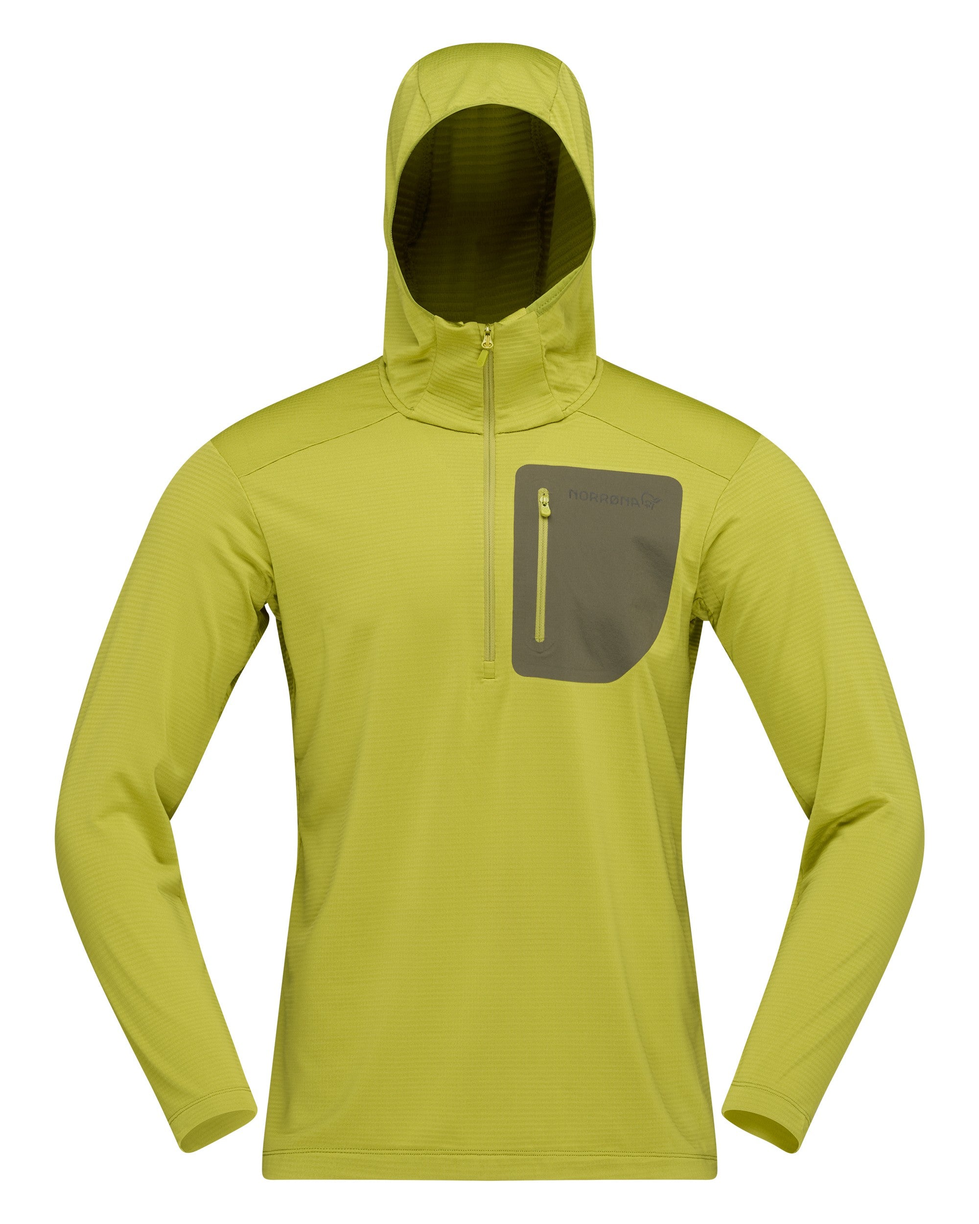 Falketind Warm1 Hood Mens - Golden Lime/Olive Night