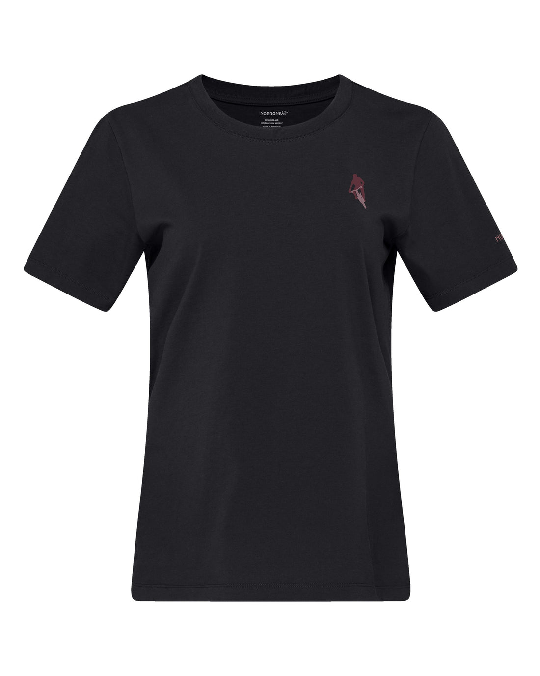 /29 Cotton Activity Embroidery T-Shirt Womens - Caviar Black