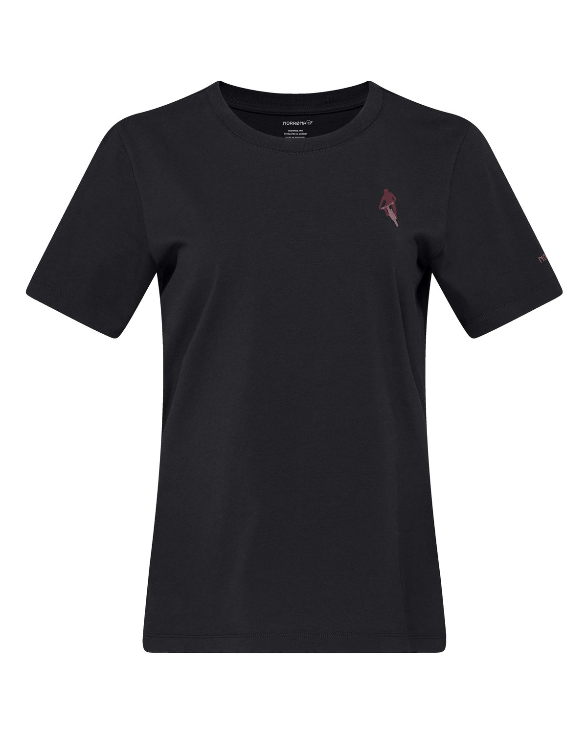 /29 Cotton Activity Embroidery T-Shirt Womens - Caviar Black