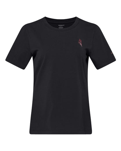/29 Cotton Activity Embroidery T-Shirt Womens - Caviar Black