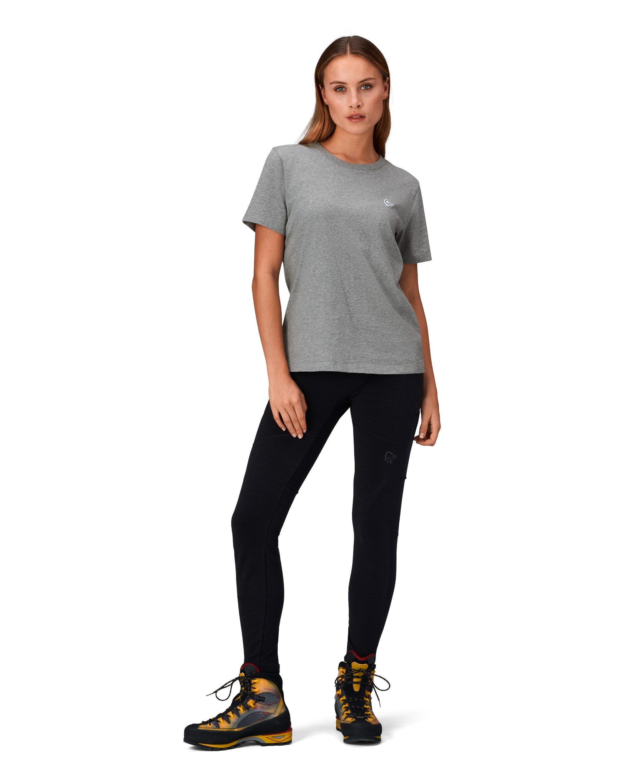 /29 Cotton Viking Patch T-Shirt Womens - Grey Melange
