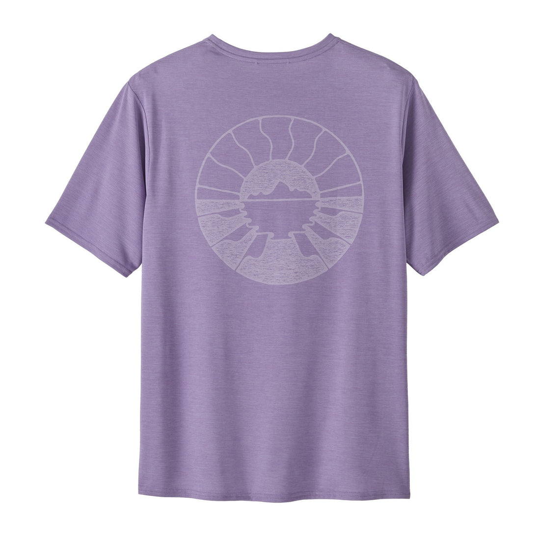 Capilene Cool Daily Graphic Shirt - Waters Mens - Forgotten Island: Concrete Purple X-Dye