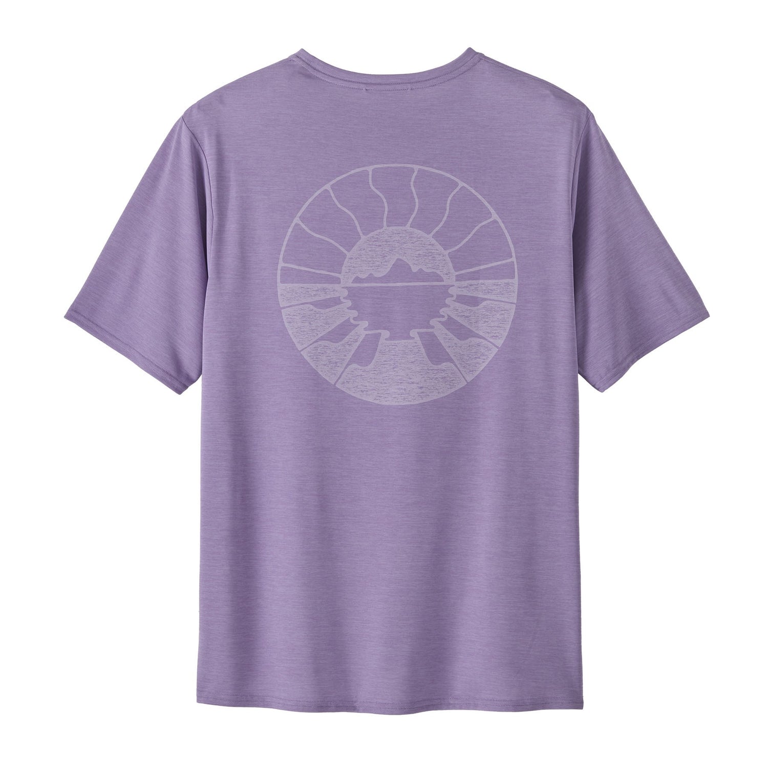 Capilene Cool Daily Graphic Shirt - Waters Mens - Forgotten Island: Concrete Purple X-Dye