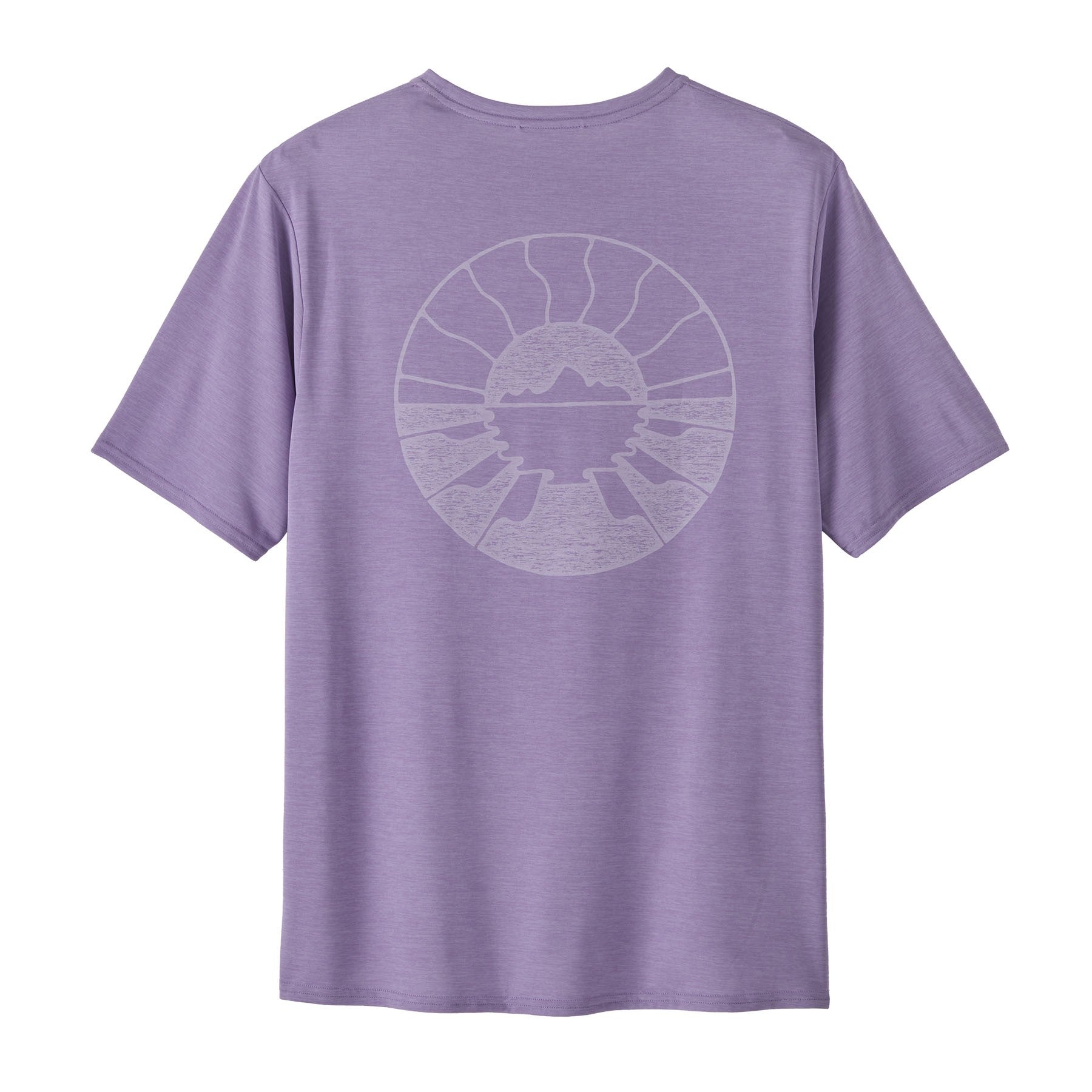 Capilene Cool Daily Graphic Shirt - Waters Mens - Forgotten Island: Concrete Purple X-Dye