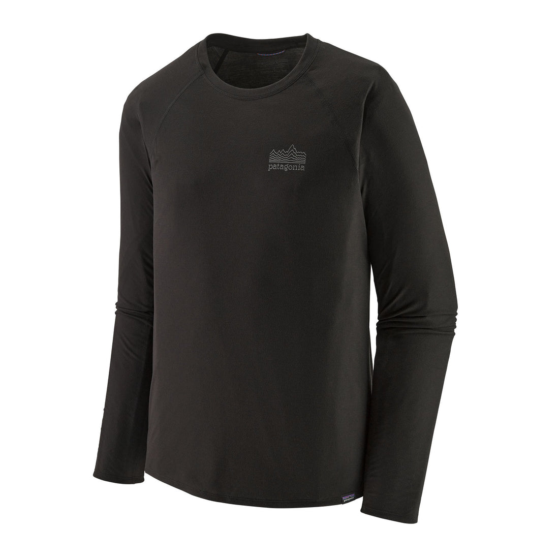 Long Sleeve Capilene Cool Trail Graphic Shirt Mens - Strata Stencil: Black