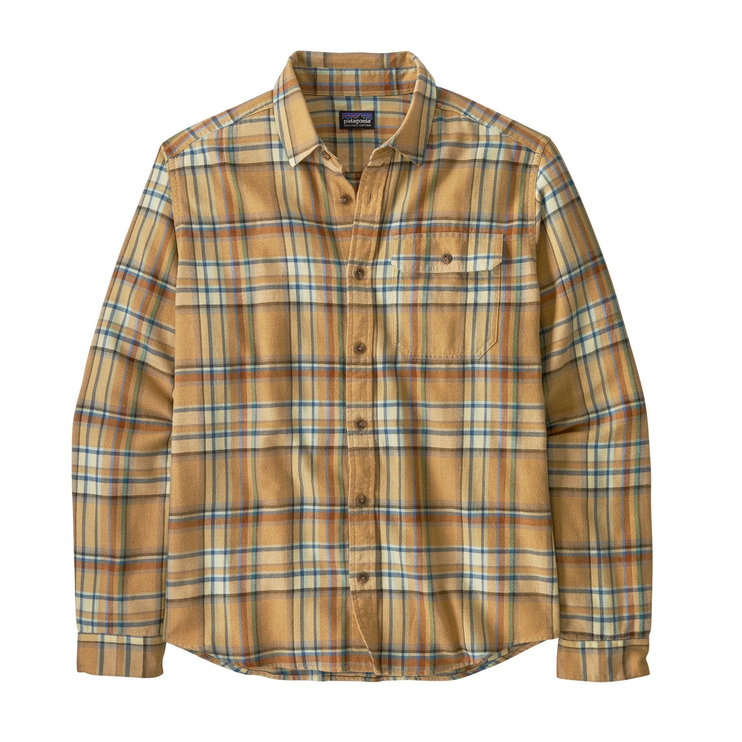 Long Sleeve Lightweight Fjord Flannel Shirt Mens - Daydream: Beeswax Tan