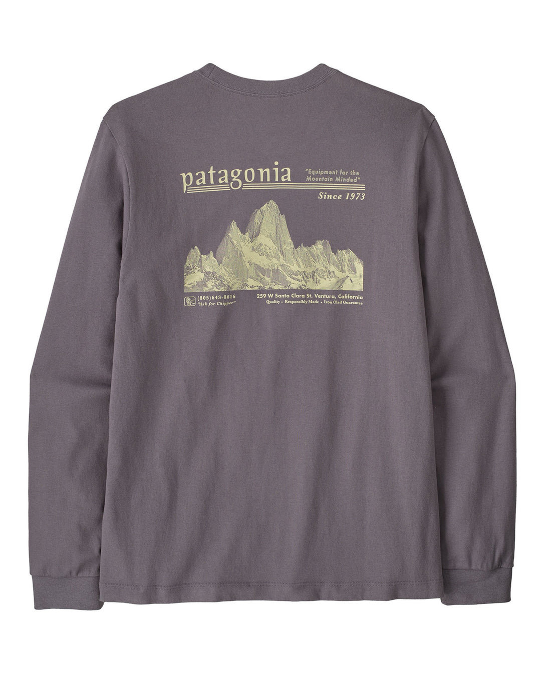 Long Sleeve Midweight Hut Tripper Skyline T-Shirt Mens - May Grey