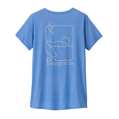 Capilene Cool Daily Graphic Shirt - Waters Womens - Swelldrifter: Abundant Blue X-Dye