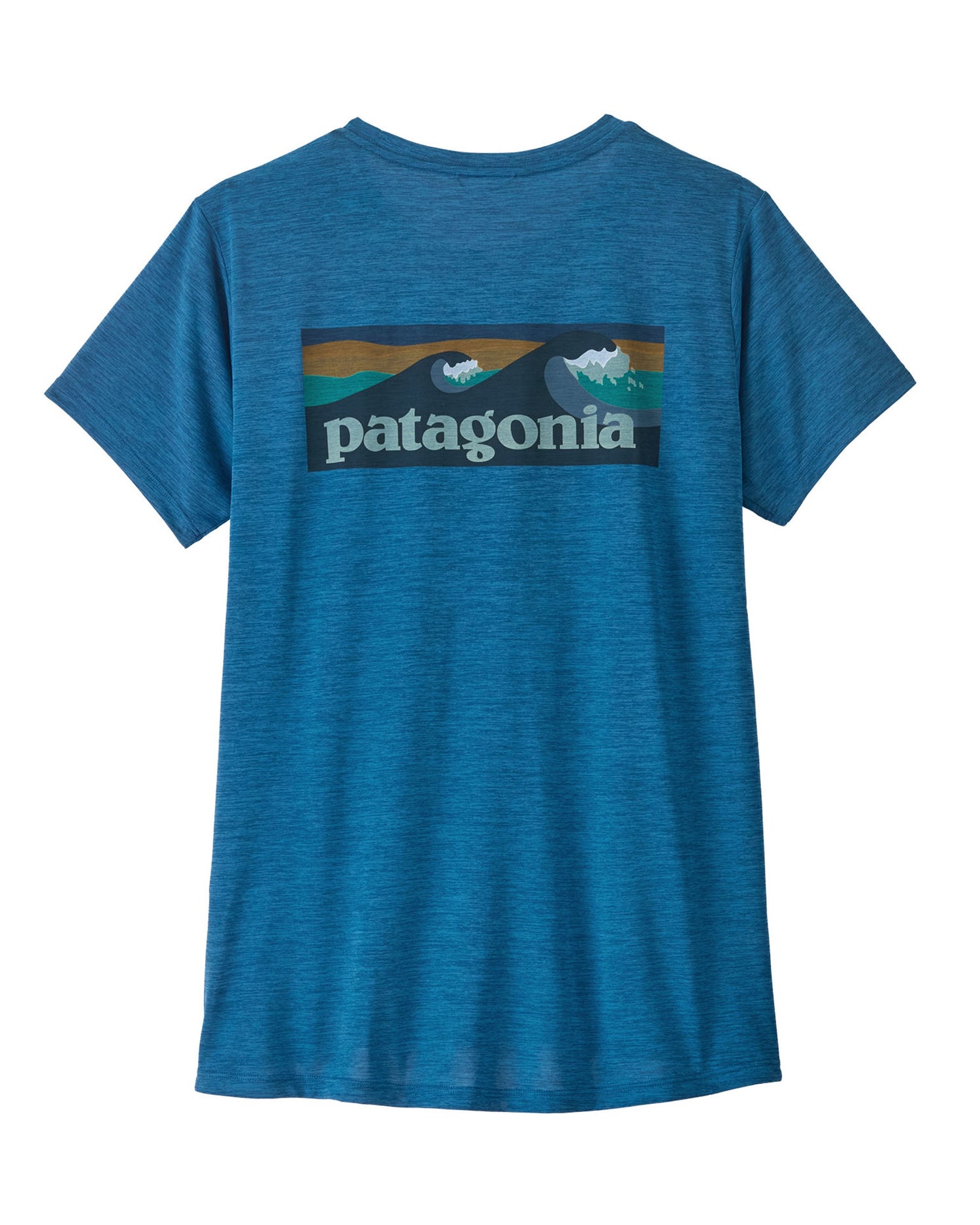 Capilene Cool Daily Shirt Womens - Boardshort Logo Aquatic Blue/Light Aquatic Blue X-Dye