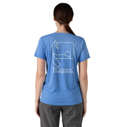 Capilene Cool Daily Graphic Shirt - Waters Womens - Swelldrifter: Abundant Blue X-Dye