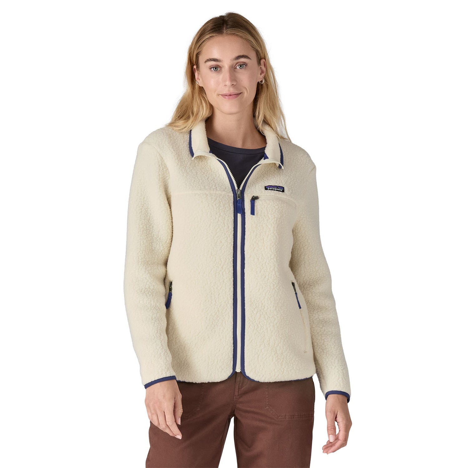 Retro Pile Jacket Womens - Natural