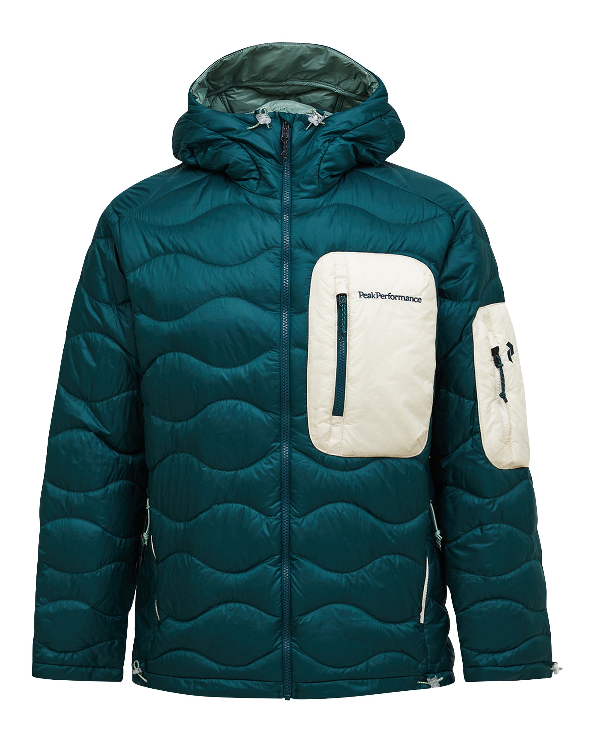 Helium Utility Down Hood Jacket Mens - Ponderosa Pine/Sand Fog