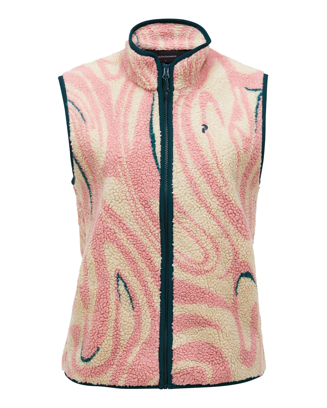 Graphic Pile Vest Womens - Topo Swirl