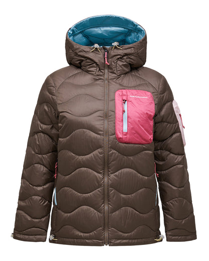 Helium Utility Down Hoody Womens - Terrain Tan-Mountain Blush