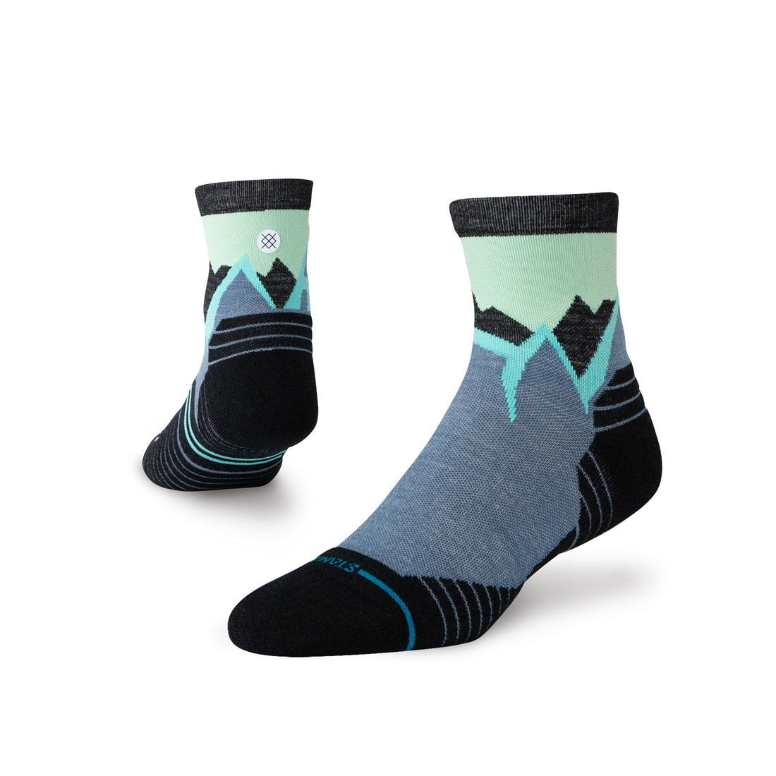 Icy Mountain Light Wool Quarter Socks - Seablue