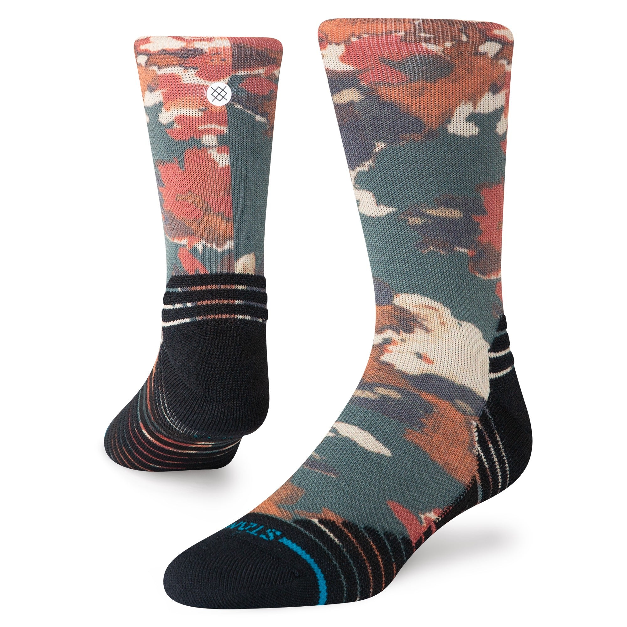 In The Beds Mid Crew Socks - Military Green