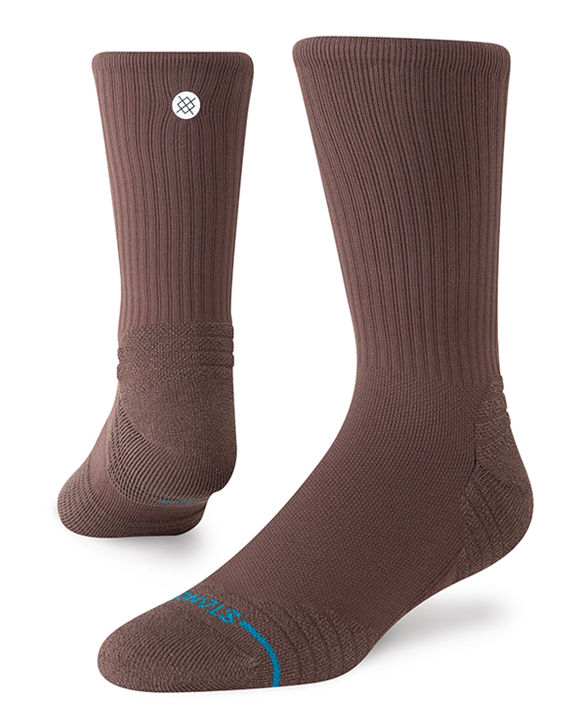 Solid Mid Ribbed Crew - Brown