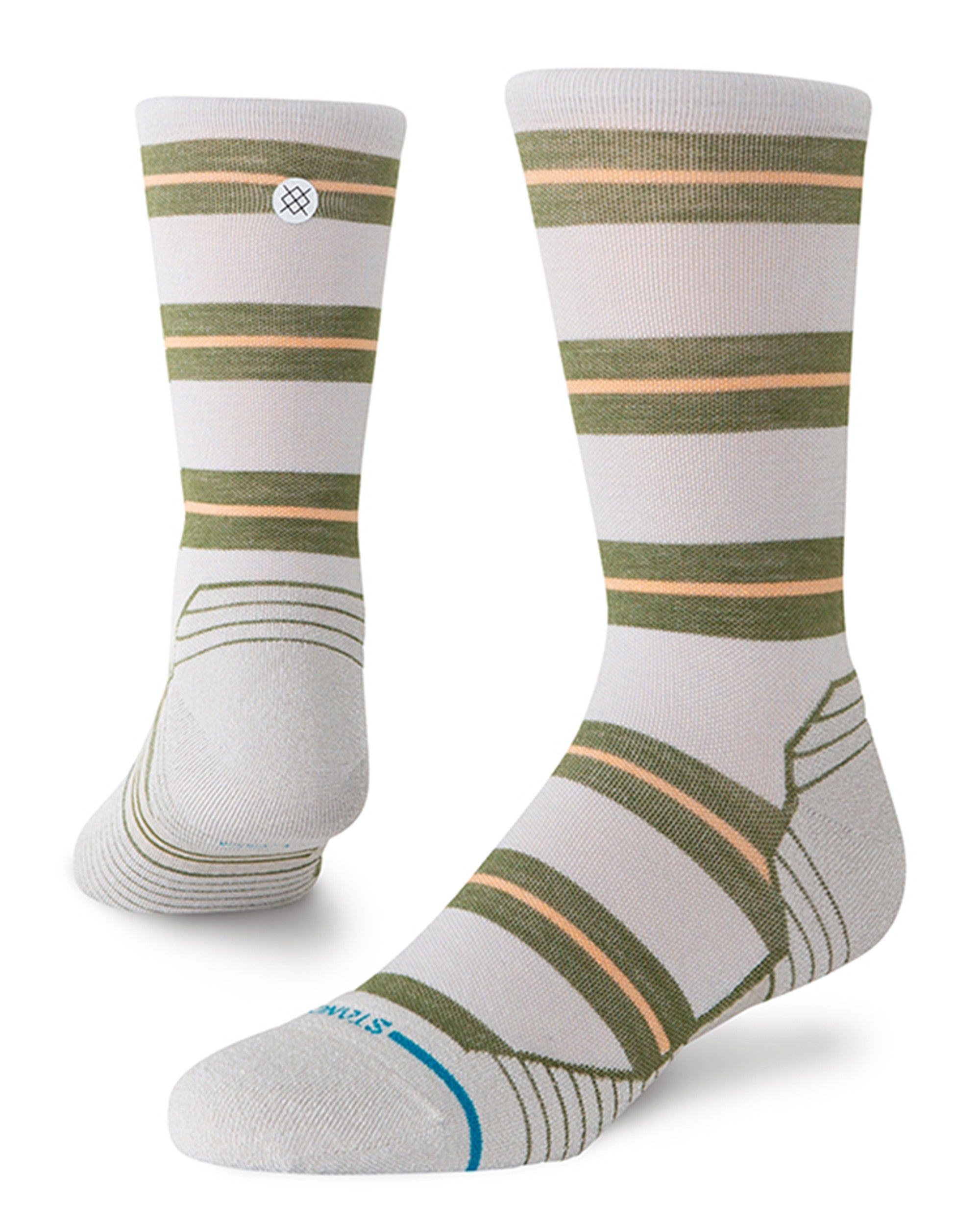 Striped It Light Wool Crew - Grey