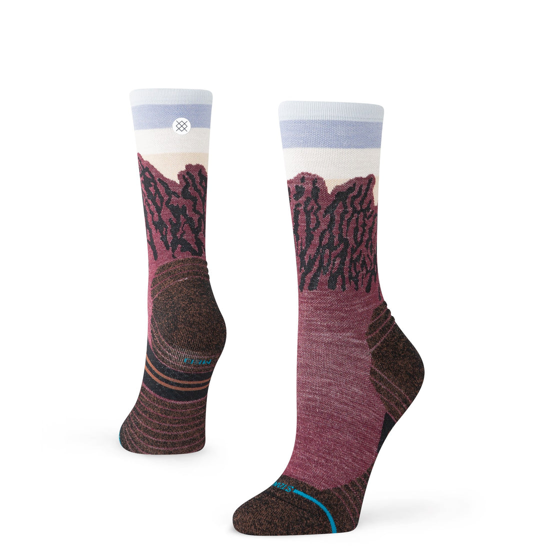 The Ridge Light Wool Crew Socks Womens - Wine