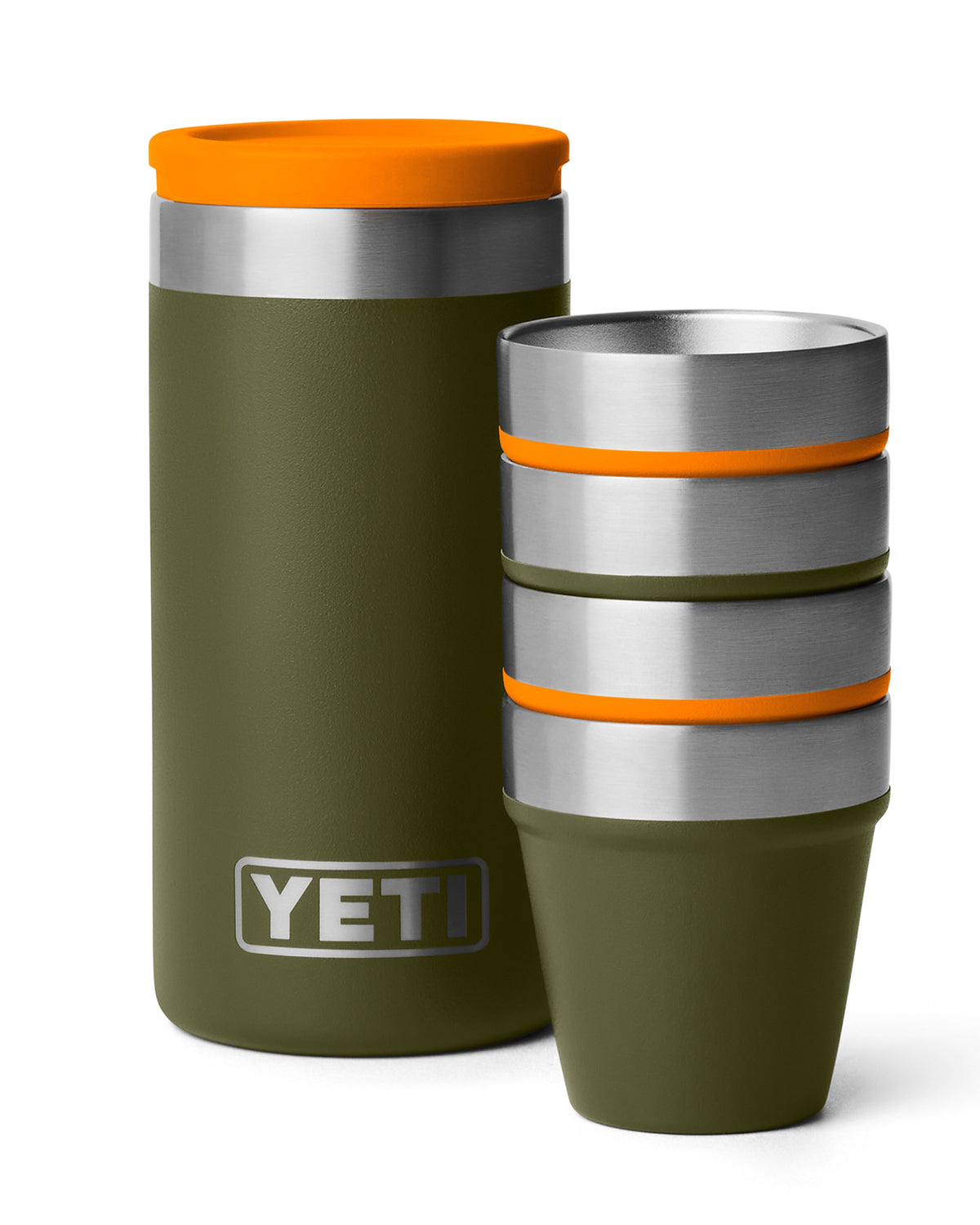Yeti Shot Glasses &amp; Case - Olive/King Crab Orange