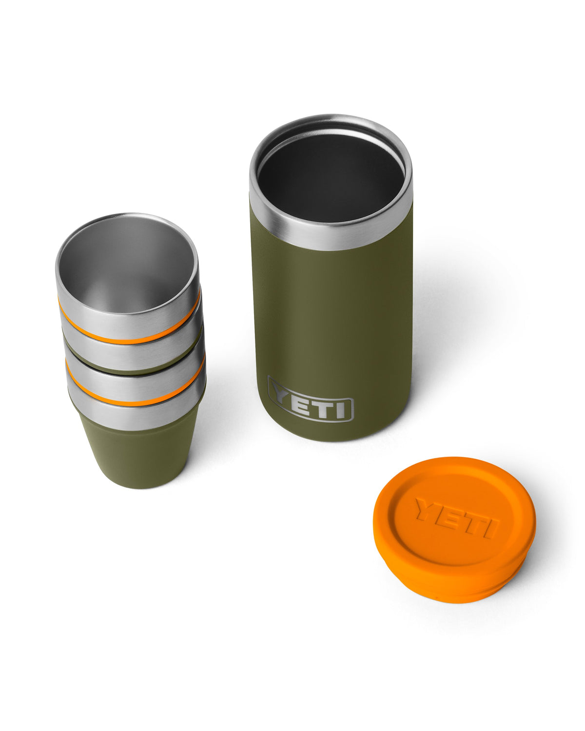 Yeti Shot Glasses &amp; Case - Olive/King Crab Orange