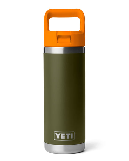 Rambler 18oz Colour Straw Bottle - Olive/King Crab Orange