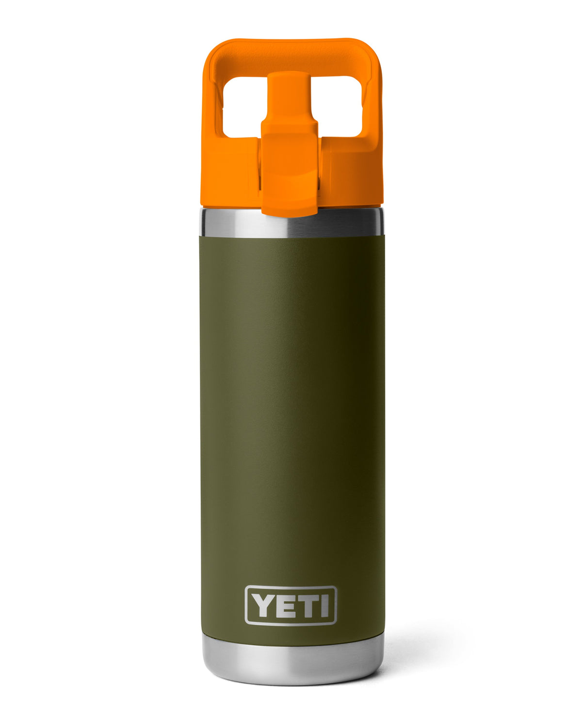 Rambler 18oz Colour Straw Bottle - Olive/King Crab Orange