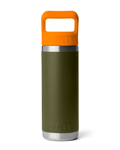 Rambler 18oz Colour Straw Bottle - Olive/King Crab Orange