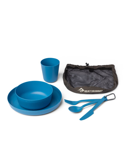 Camp Dinnerware Set With Mesh Sack [6 Piece] - Cendre Blue