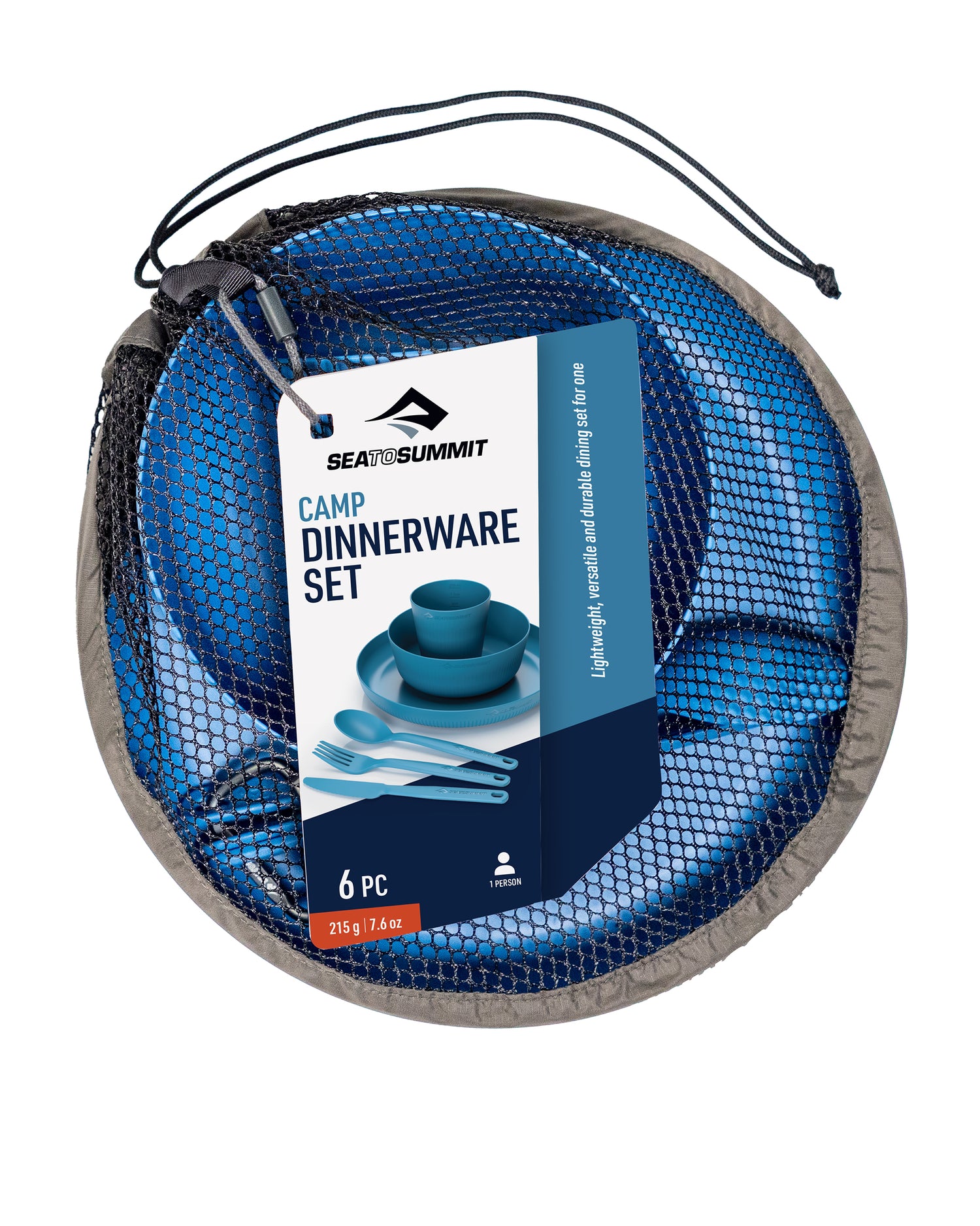 Camp Dinnerware Set With Mesh Sack [6 Piece] - Cendre Blue
