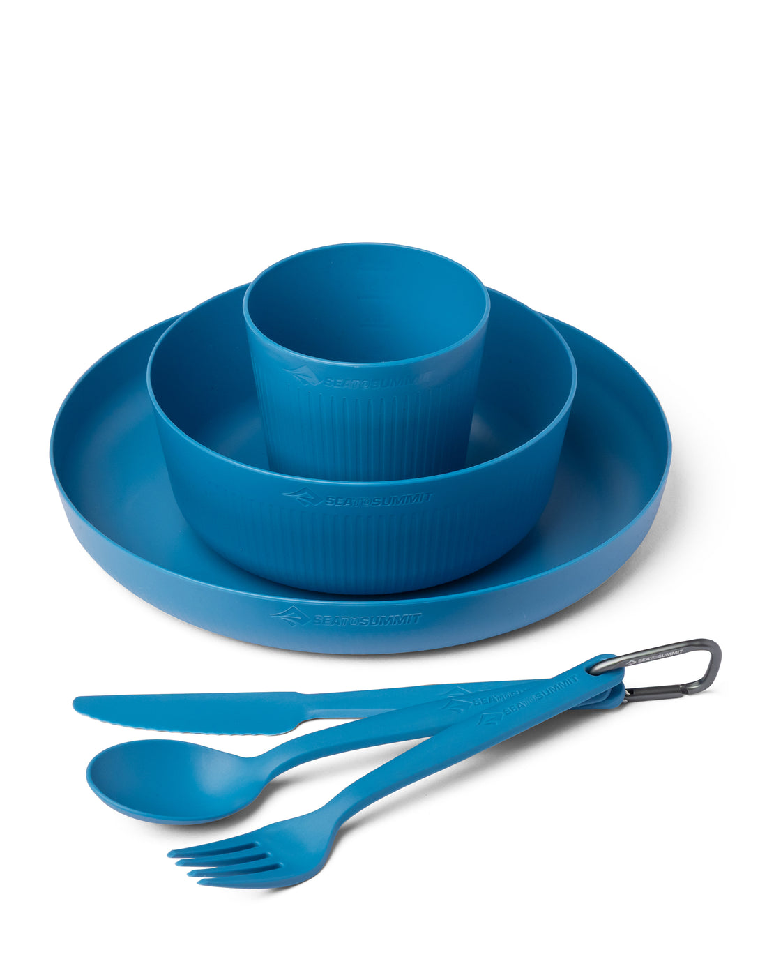 Camp Dinnerware Set With Mesh Sack [6 Piece] - Cendre Blue