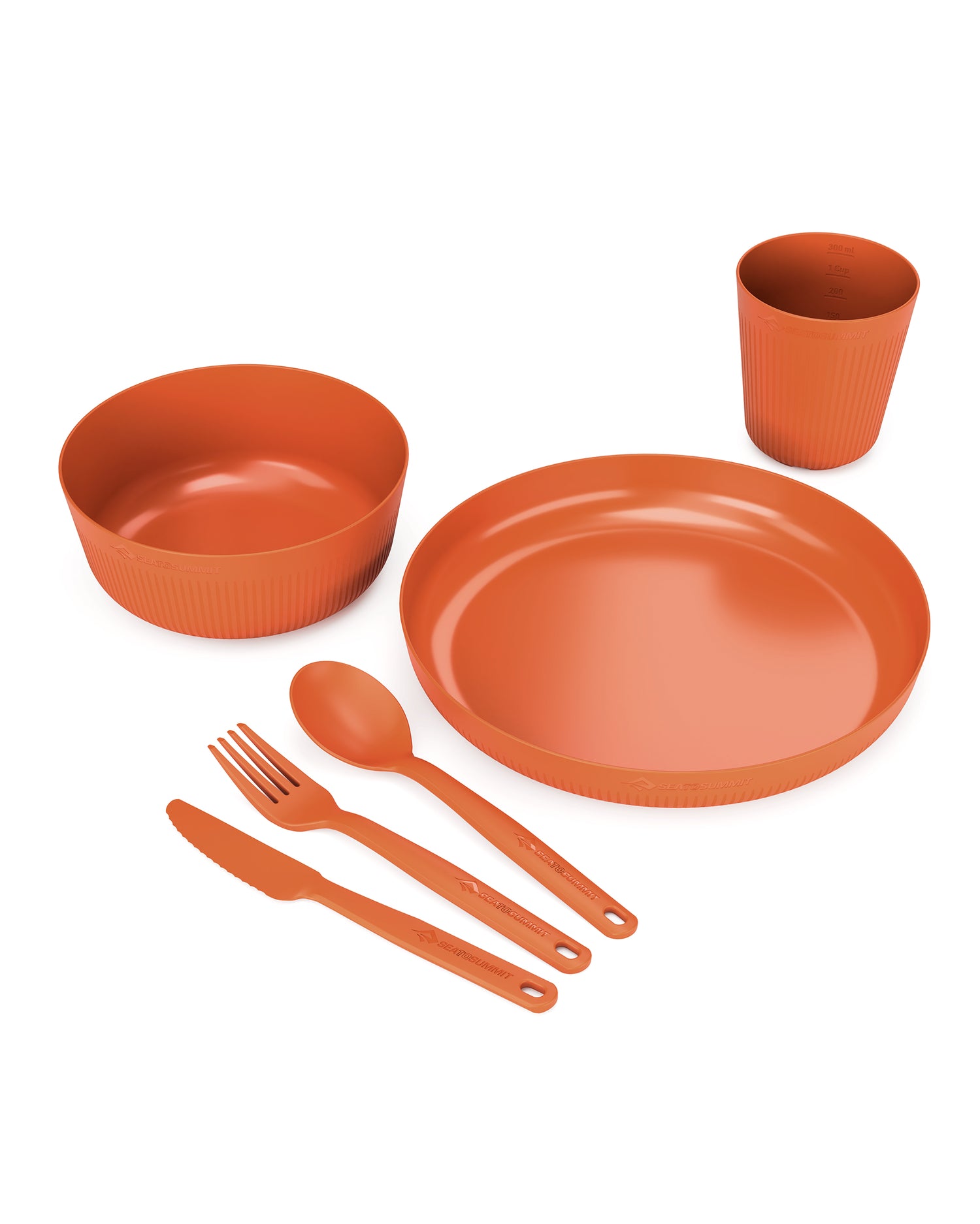 Camp Dinnerware Set With Mesh Sack [6 Piece] - Burnt Orange