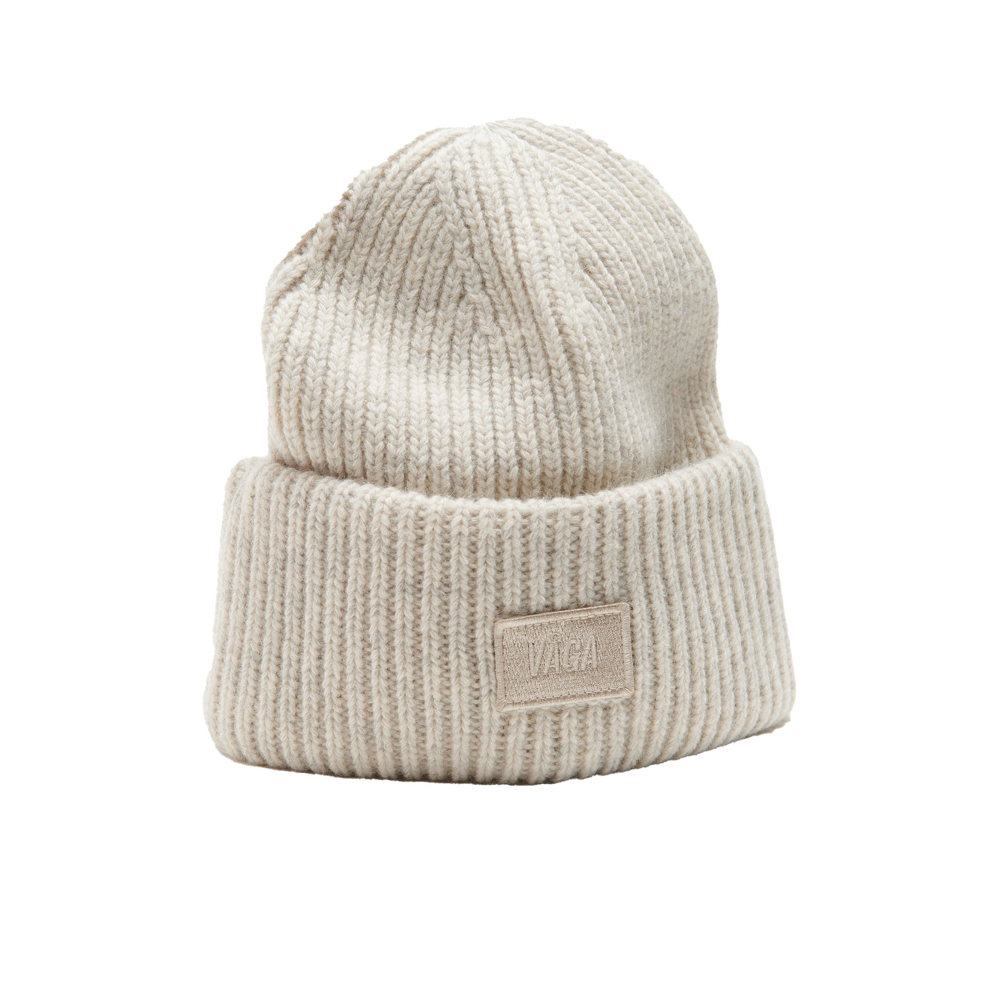 Lambswool Chunky Beanie - White Melange