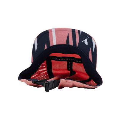 Feather Racing Cap - Peach/Navy Blue