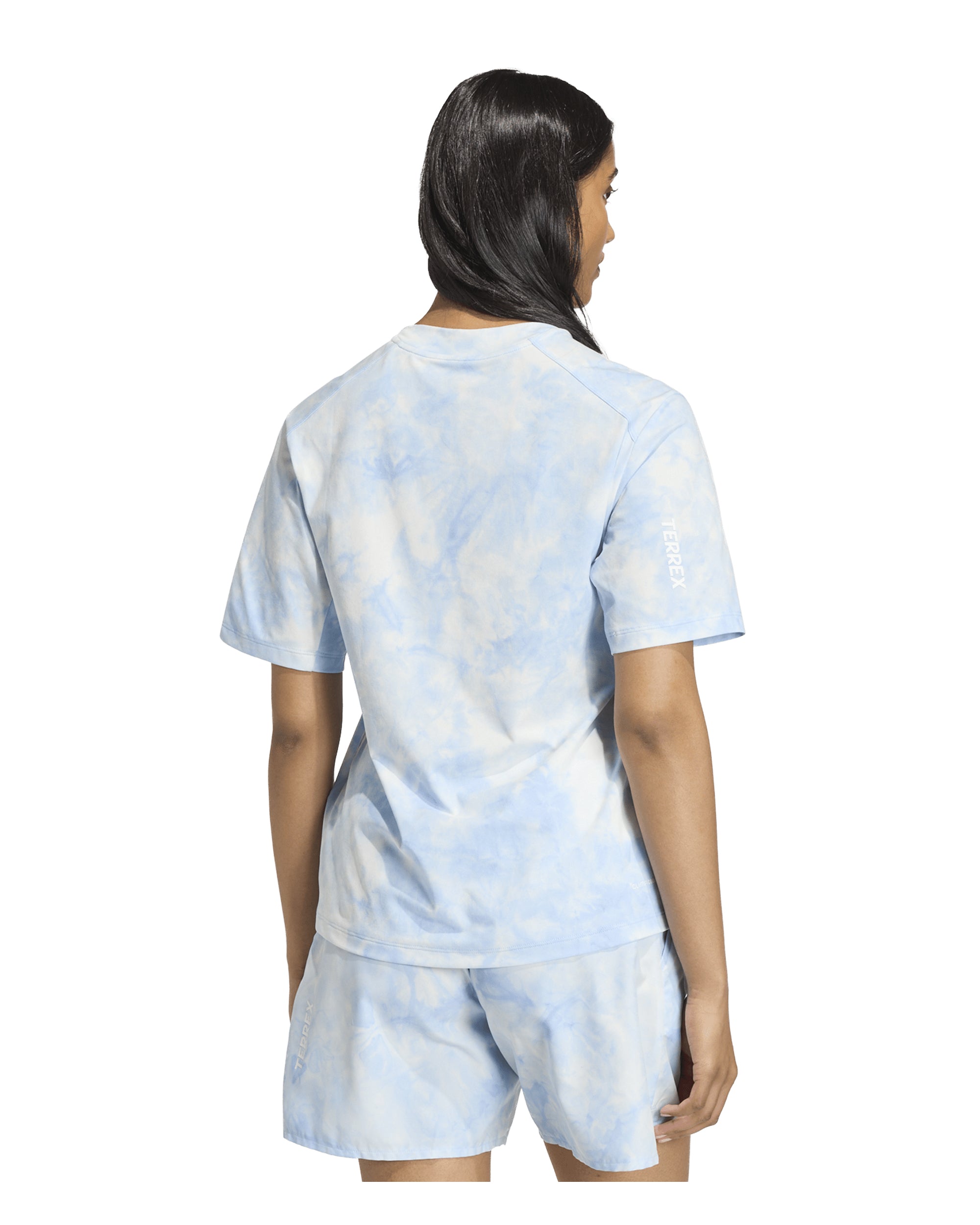 Multi Tee Spray Dye Womens - White/Glow Blue